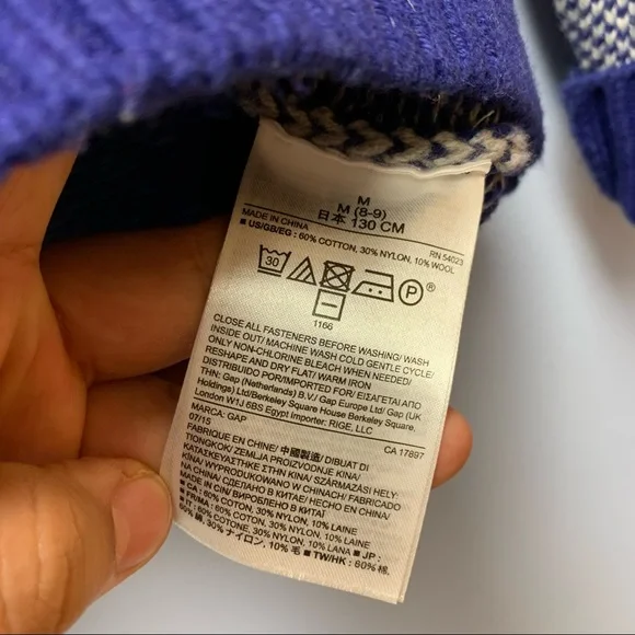 Gap Kids Shawl Cardigan Nordic Red Medium - Picture 4 of 5